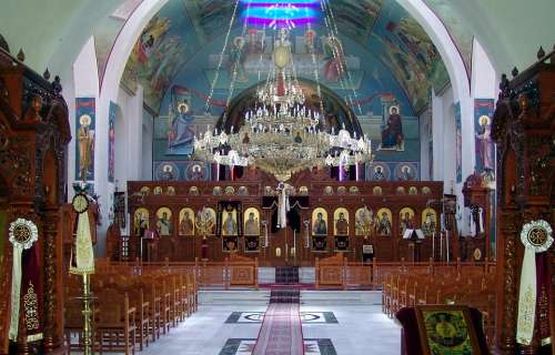 Orthodox Church Interior Religion Pray Hellas