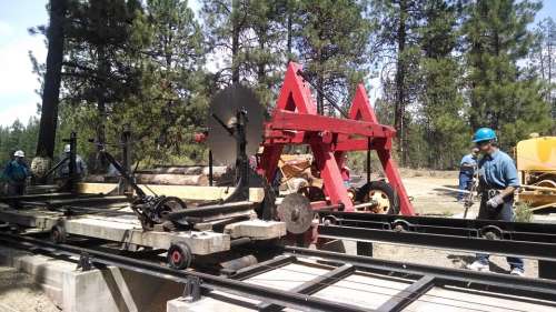 Outdoor Industry Wood Mill Saw Logging People