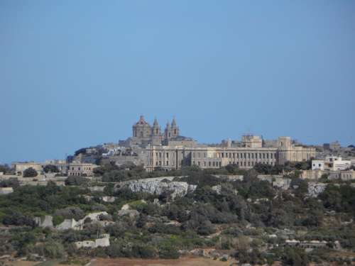 Outlook View Malta Mdina Church Village City