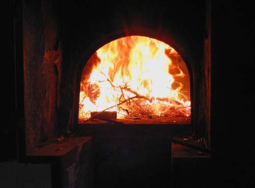 Oven Fireplace Firebox Fire Lit Burn Cook