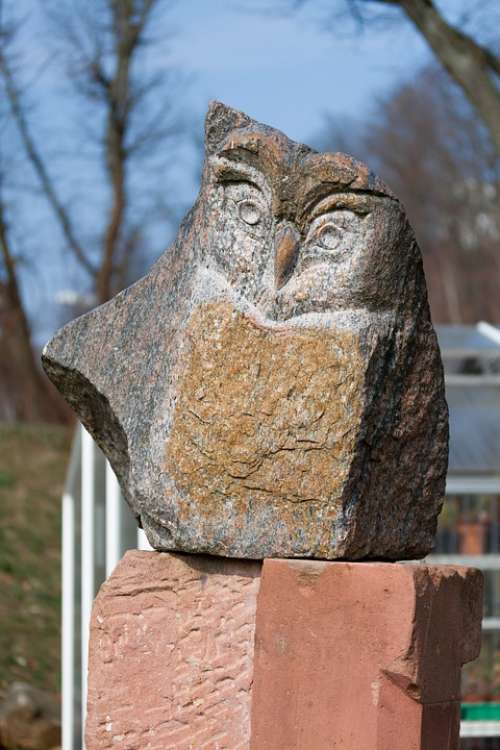 Owl Art Statue Garden Kaiserslautern Granite