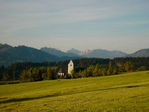 Oy Mittelberg Allgäu Church Mountain Panorama