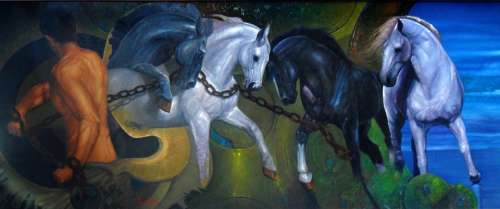Painting Realism Horses Human Figure Animals Art