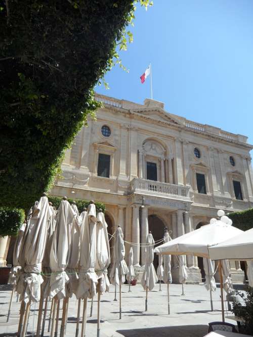 Palace Parasols City Valletta Malta Historically