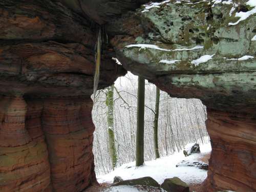 Palatinate Rock By Looking Winter Sandstone