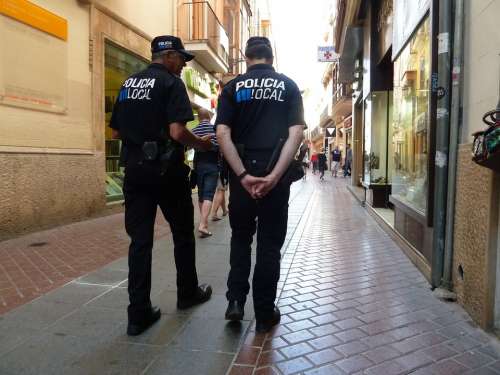 Palma Mallorca Historic Center Police Officers