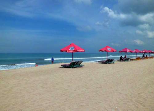 Pantai Kuta Kuta Bali Indonesia Beach Sand Sea