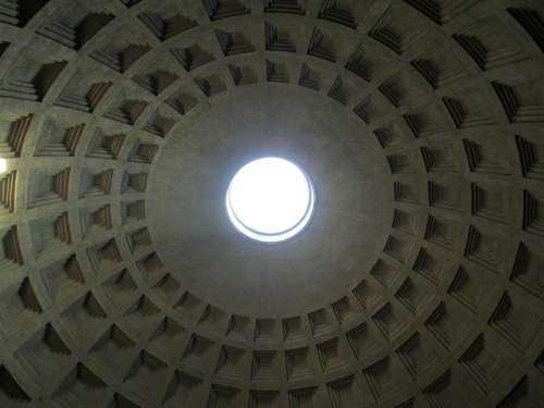 Pantheon Domed Roof Dome Rome Italy Church Dom
