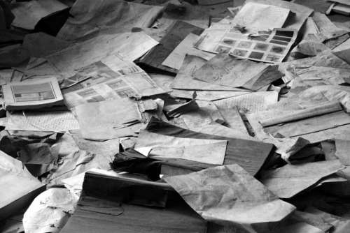 Paper Pile Waste Paper Newspapers Waste
