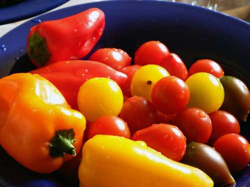 Paprika Tomatoes Red Green Colorful Food