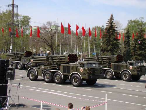 Parade Victory Day Samara Russia Area