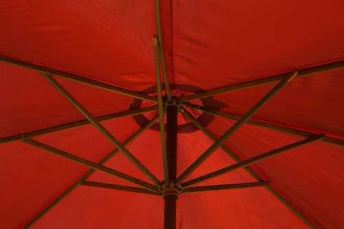Parasol Screen Red Stretched Close Up Detail