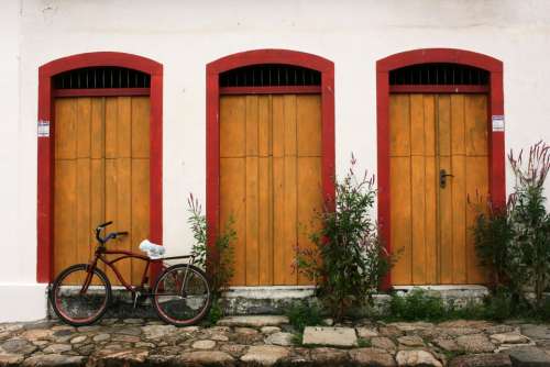 Paraty Bike Colonial Architecture Stone Street