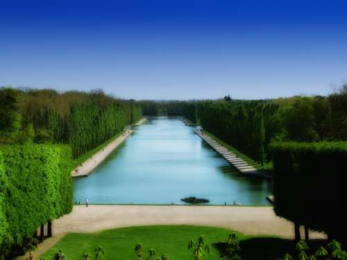Parc De Sceaux France Grounds Canal Pond Summer