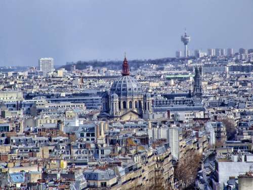 Paris Cityscape Skyline Buildings Church