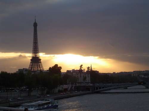 Paris Eiffel Tower Seine Monument France River