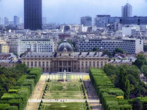 Paris France Buildings Architecture Walkway Park
