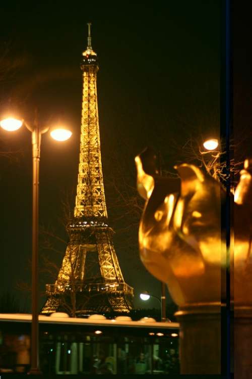 Paris Night Night View City Building
