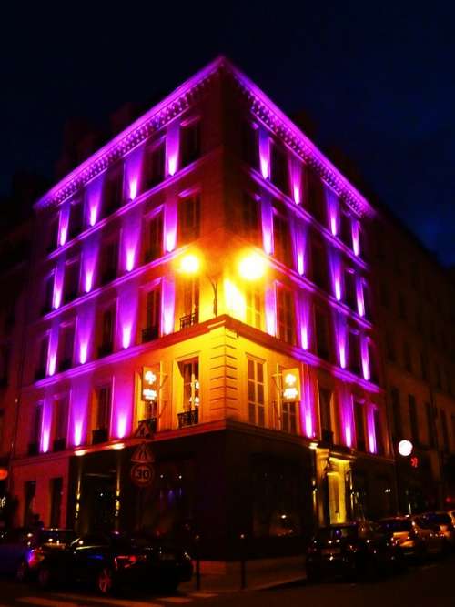 Paris France Stadtmitte Hotel Night Romantic