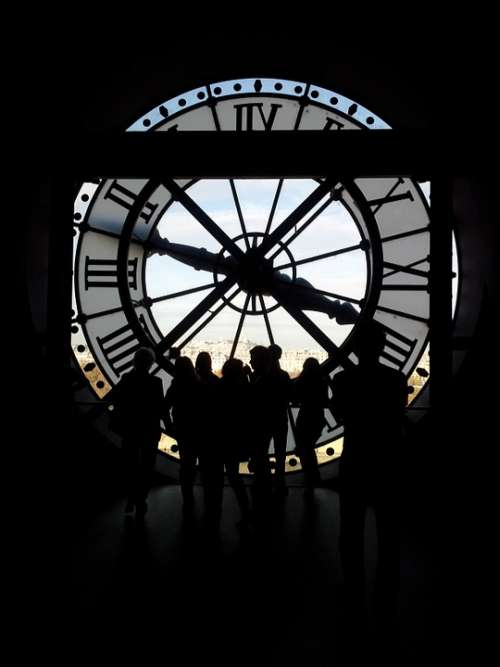 Paris Clock Time People Analog Clock Ticking