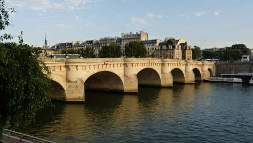 Paris Bridge Pont Neuf Its Water France