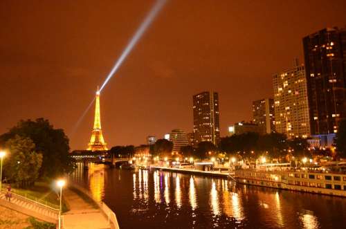 Paris Eiffel Tower Night Its Light Lichtspiel