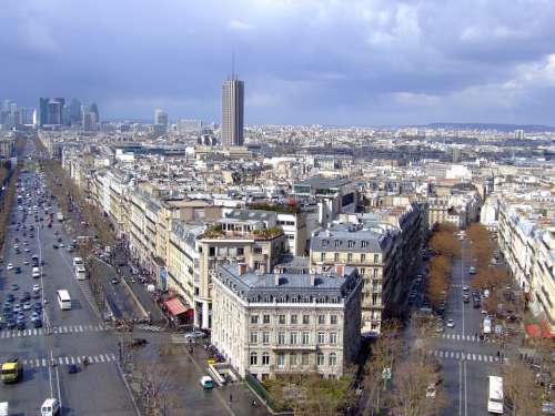 Paris France City Urban Buildings Streets Skyline