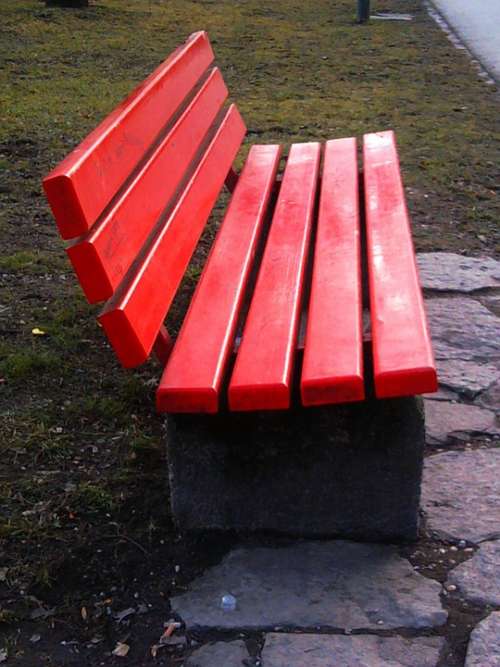 Park Bench Bank Park Seating Furniture Red