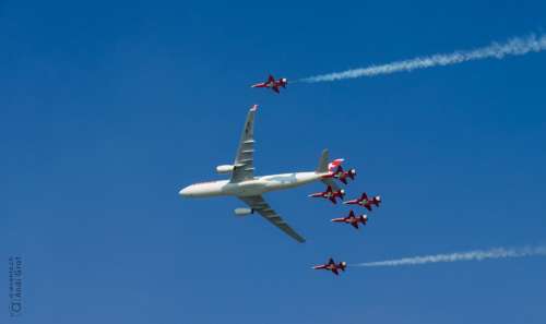 Passenger Aircraft Fighter Jet Flugshow