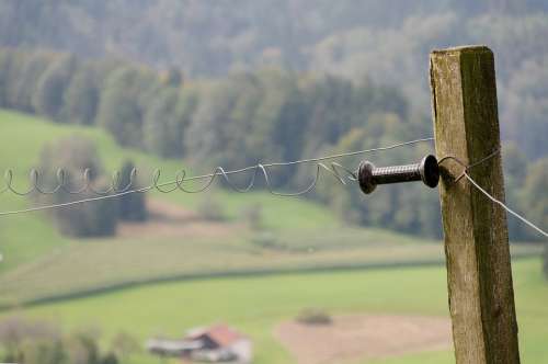 Pasture Fence Electric Fence Switzerland Mountains