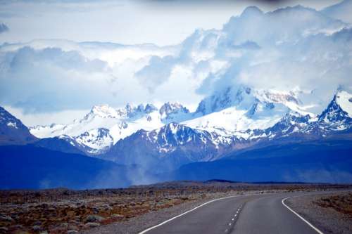 Patagonia Road Blue Clouds Immensity