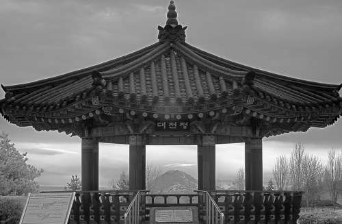 Pavilion Mount Rainier Seattle Monochrome