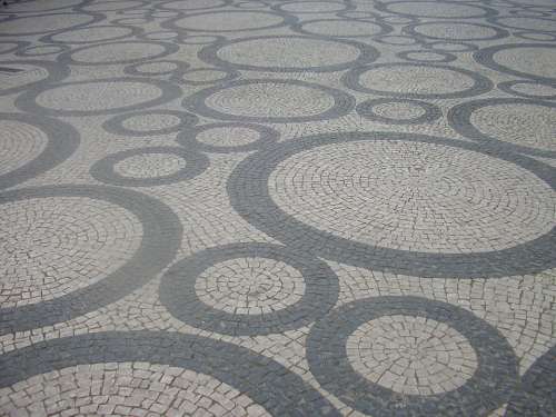 Paving Stones Circles Decoration Of Streets