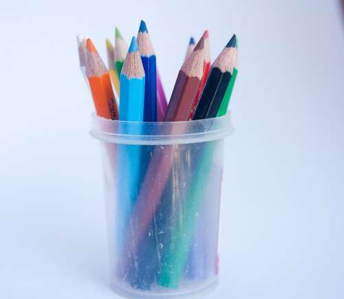 Pencils Spectrum Colors School Education Rainbow