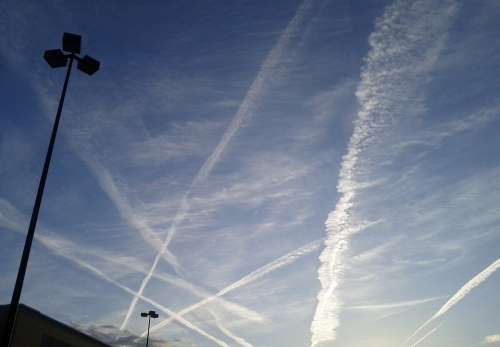 Pentagram Clouds Sky Chemtrails Contrails