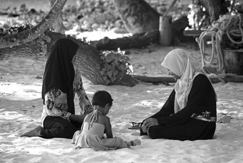 People Maldives Family Child Sitting Peaceful