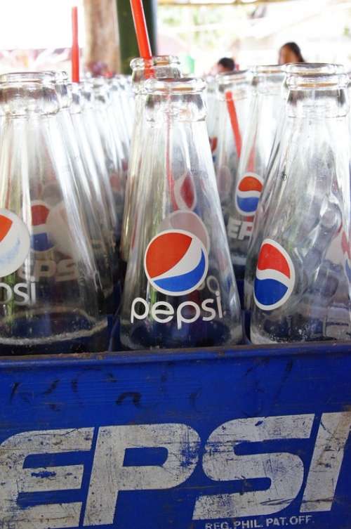 Pepsi Bottles Glass Drink Cola Soda Soft Drinks