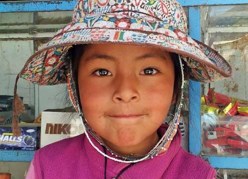 Peru Chivay Peruvian Child Hat Cute Girl