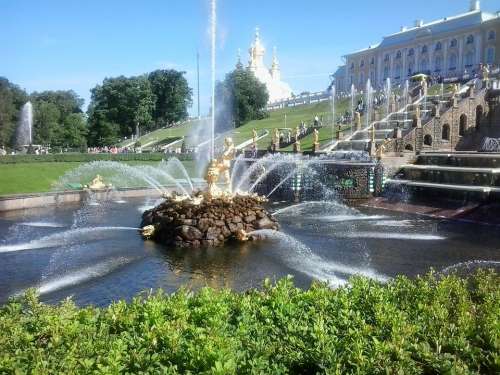 Peterhof Fountain Petrodvorets Peterhof Petersburg