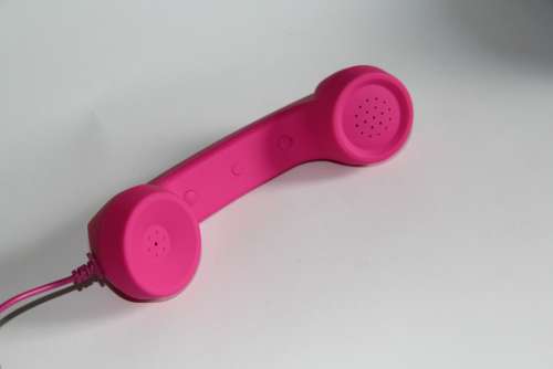Phone Telephone Handset Pink Communication