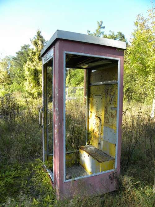 Phone Booth Old Abandoned Nature Frechen Kerpen