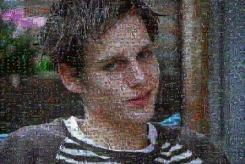 Photo Mosaic Mosaic Young Man Portrait Boy Teen