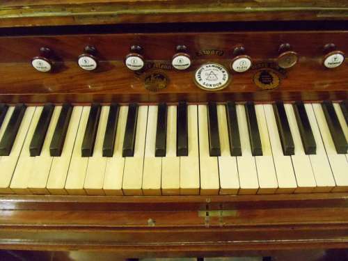 Piano Organ Music Instrument Keyboard Black White