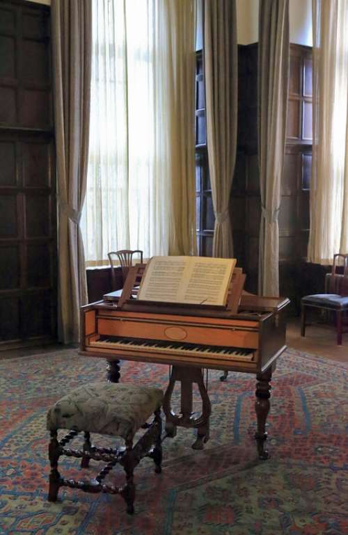 Piano Old Vintage Stool Sheet Music High Windows