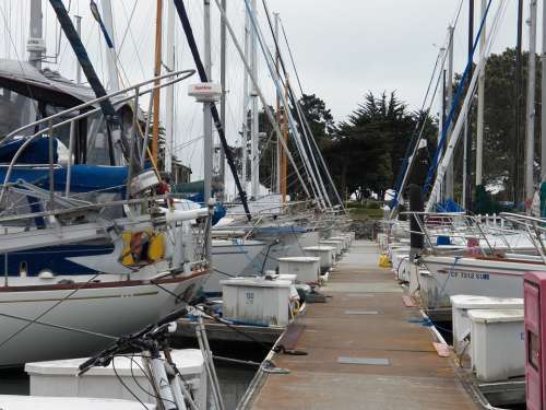 Pier Harbor Dock Water Boat Ya Sailing Boat