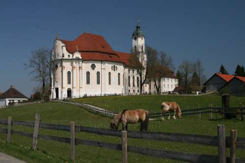 Pilgrimage Church Of Wies Steingaden Pfaffenwinkel
