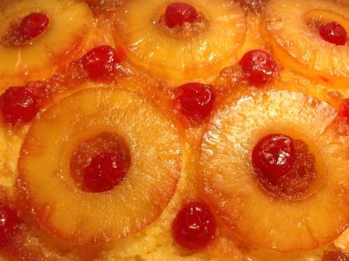 Pineapples Cake Dessert Delicious Cherry Fresh