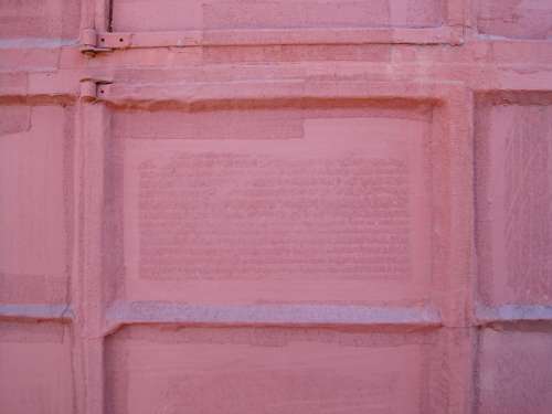 Pink Entirely Covered Painted Over Solidly Window