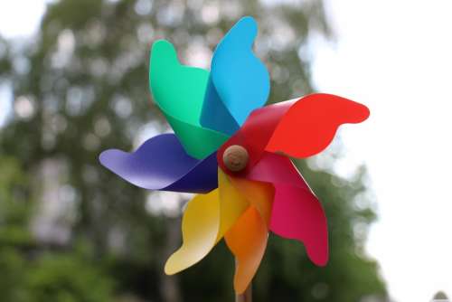 Pinwheel Colorful Wind Turn Children Cheerful