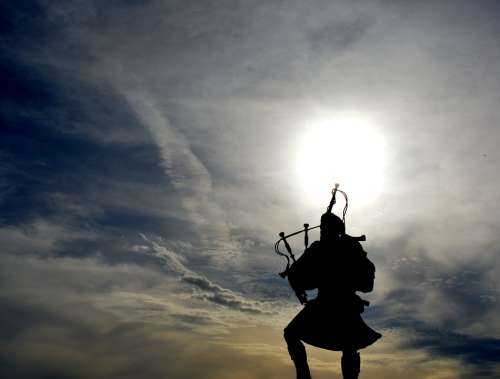 Pipe Man Against Day Sun Cloud Contrast Sky